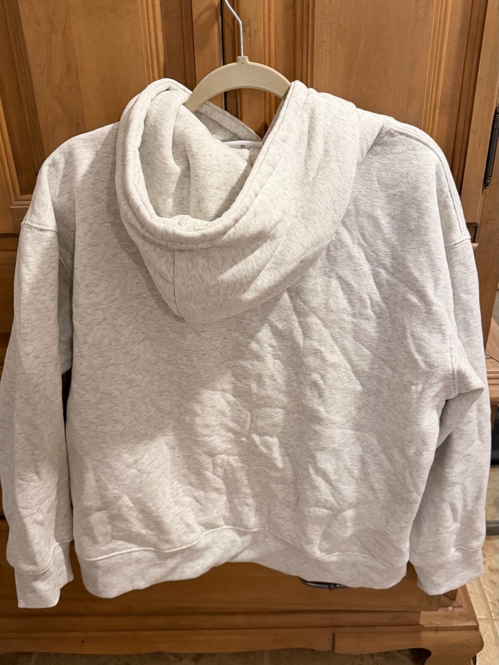 Sporty Graphic Hoodie - Light Gray with Blue Lettering - Picture 6 of 6